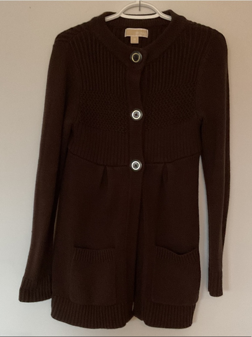 MICHAEL Michael Kors Dark Brown Knit Button-Front Cardigan